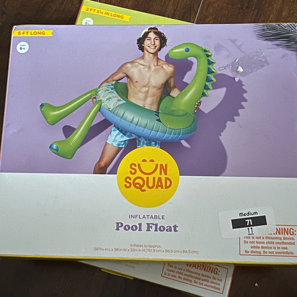 Sun Squad Green Dinosaur Pool Float View 2